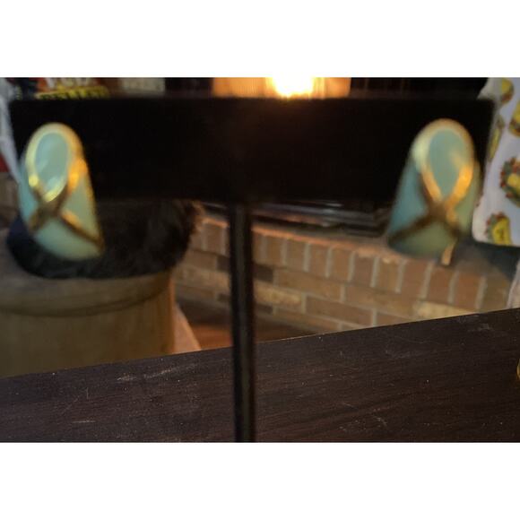 Vintage Goldtone Post Earrings Teal Accents Pierced Ears - Picture 1 of 4